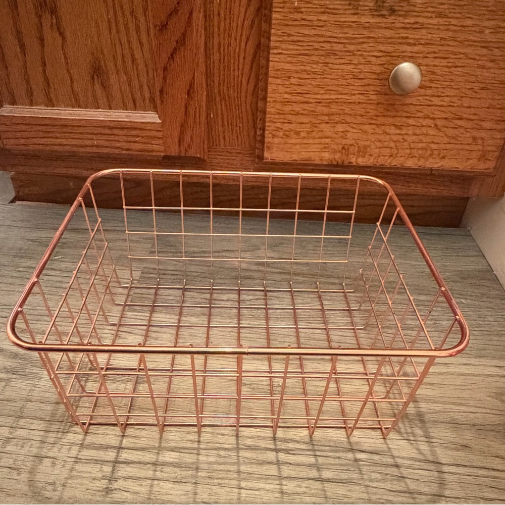 Copper/Rose Gold Wire Storage Basket Set of 6